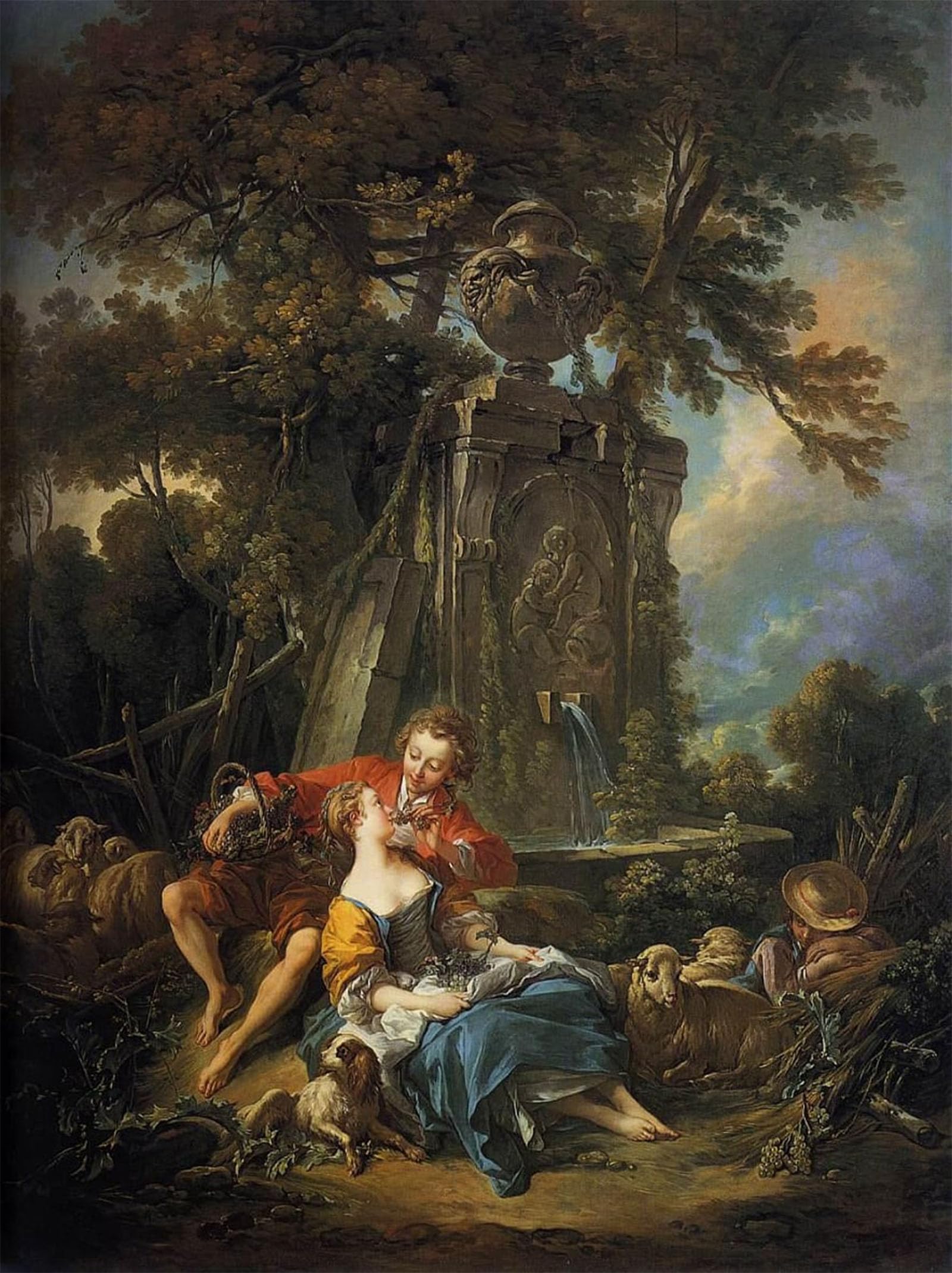 SERENDIPITP Retro Picture Poster Wall Art Pictures Painting An Autumn Pastoral by François Boucher Wall Art Canvas Print for Wall Decor 60x90cm