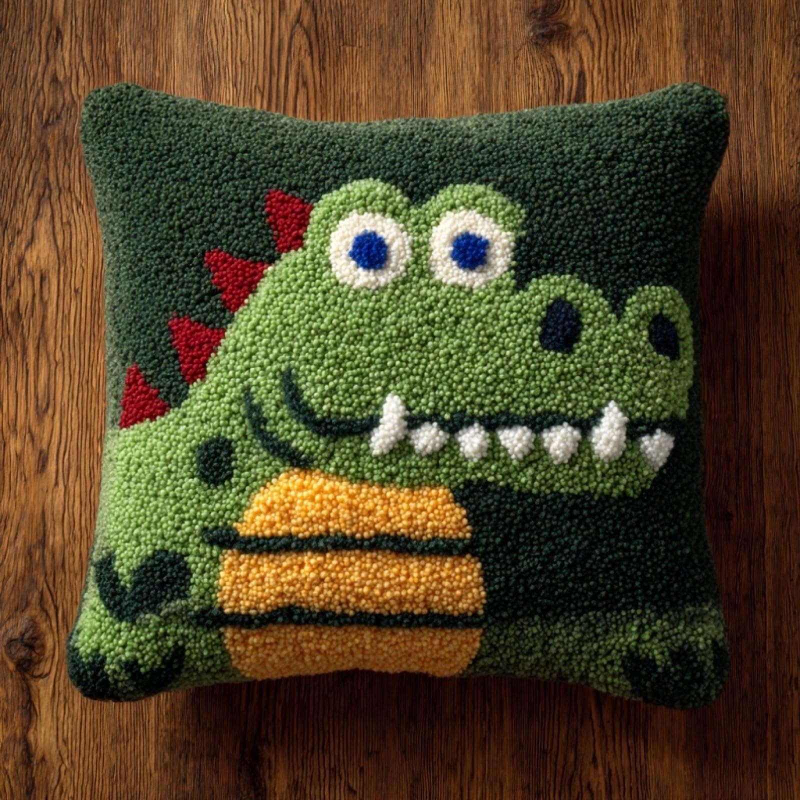 AxiangziK Latch Hook Pillow Kit 17x17in,Crocodile