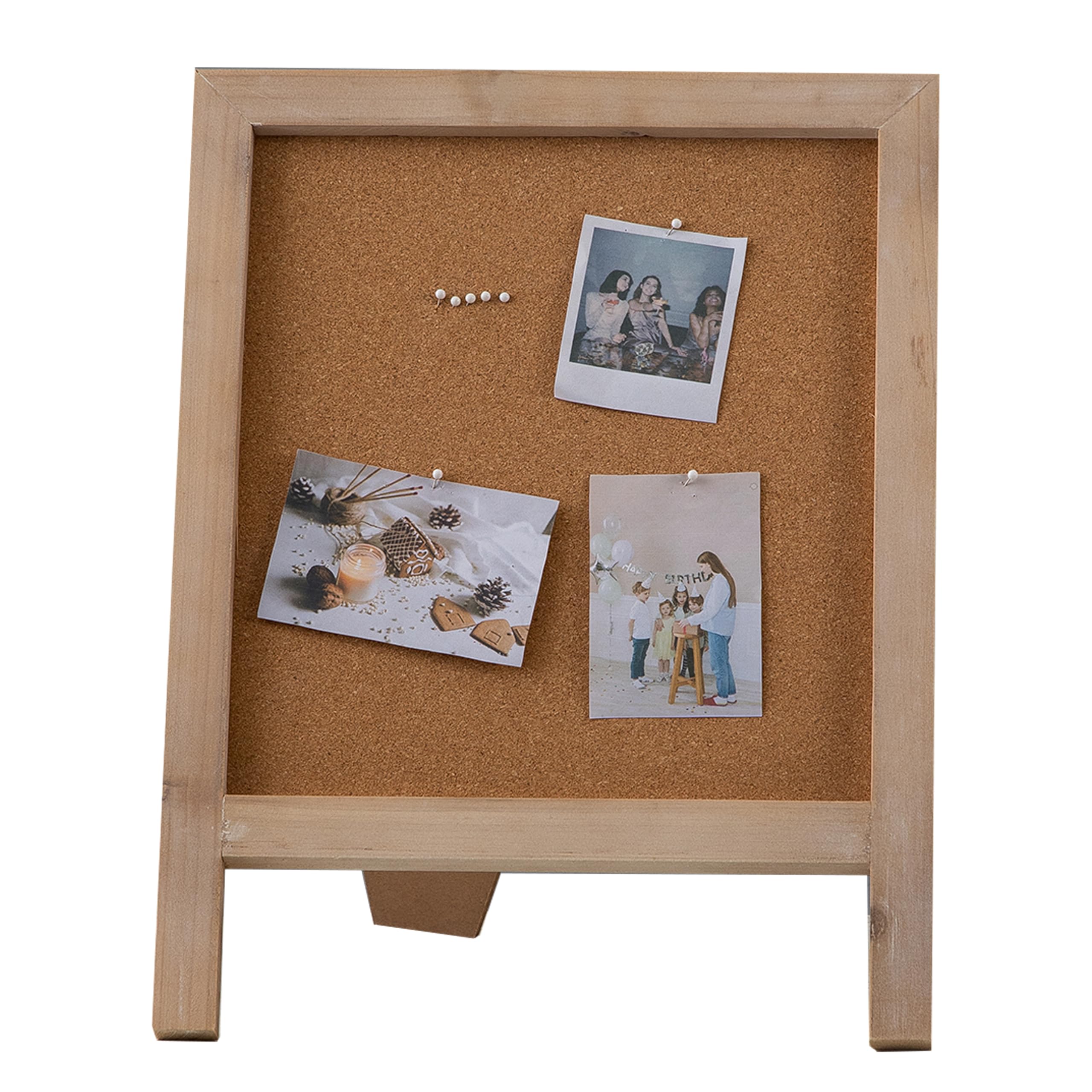 SOFE Small Cork Board With Stand, Desk Bulletin Board Wood Framed Pin Board, Farm House Vision Board Message Memo Display Board Freestanding, Country Style Notice Board For Home Office - View #3