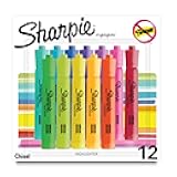 Tank Highlighters, Chisel Tip, Assorted Fluorescent Colors, 12 Count - Back to School, Office, Teacher Supplies