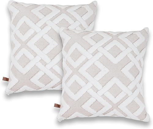 Miniatura 10 de HAMUR - Juego de 2 fundas decorativas para cojín de 18 x 18 pulgadas, suaves, duraderas, para decoración del hogar, sofá, sala de estar, dormitorio