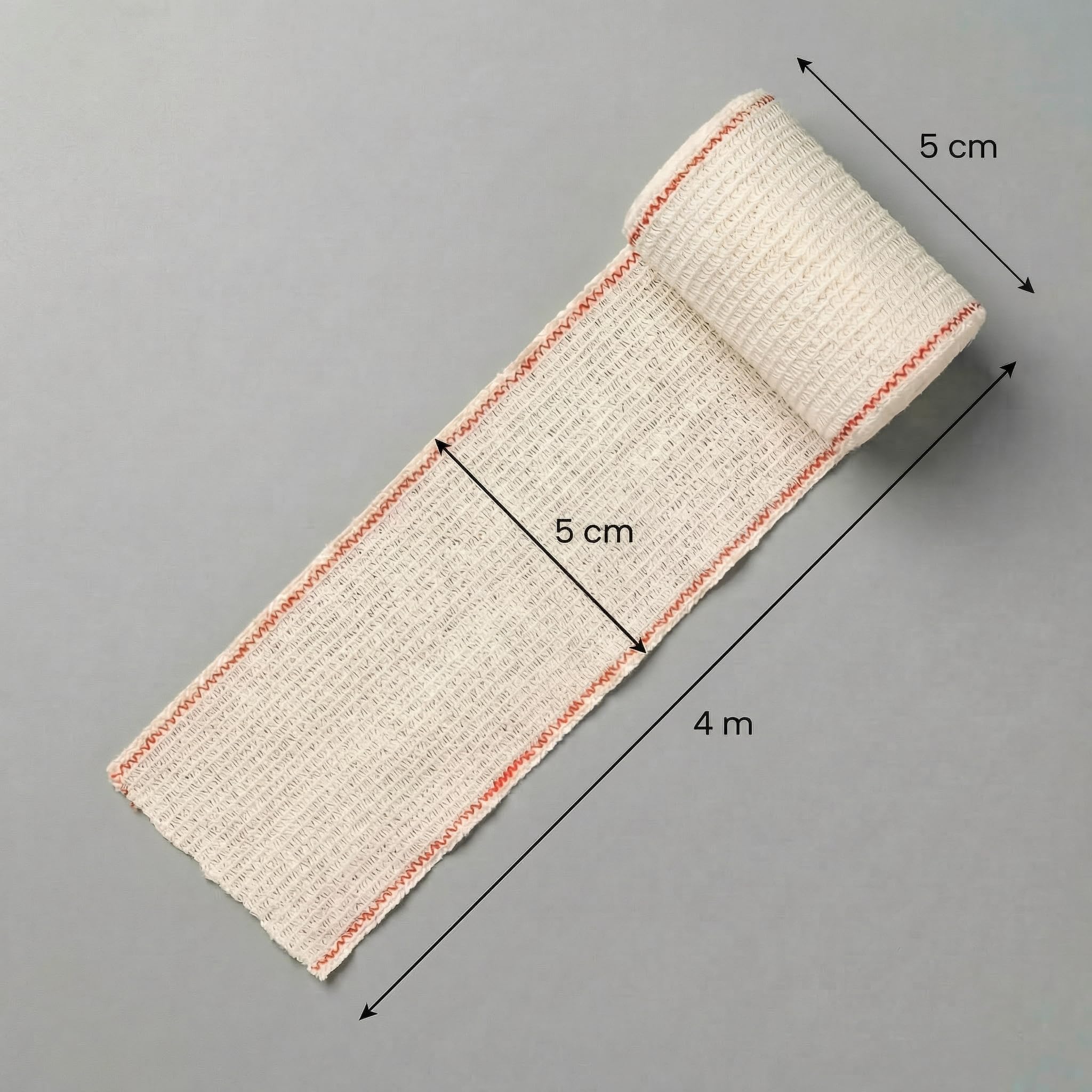 KMINA Venda de Crepe Elastica (10 unidades) 5 cm x 4 m Algodon Transpirable y Lavable para Soporte y Fijacion