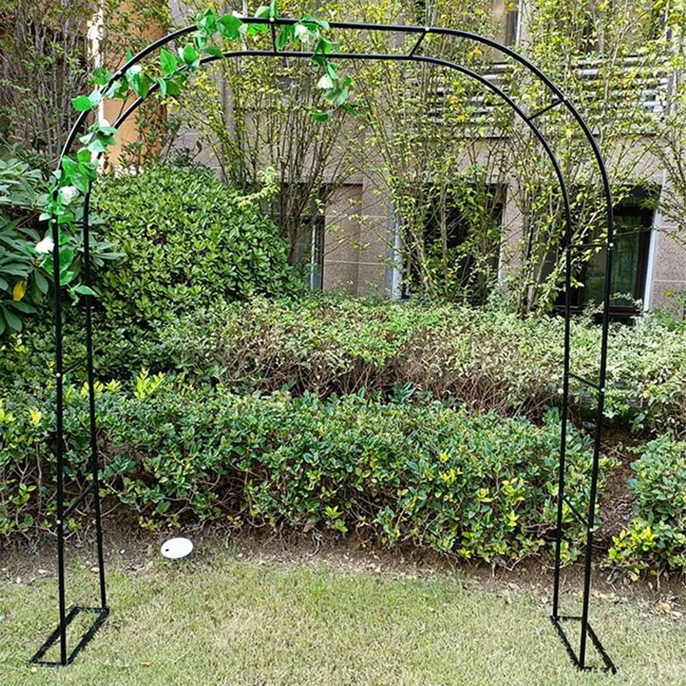 Czarna stalowa altanka ogrodowa łuk ślubny metalowa altanka Pergola rama rurowa krata brama do pnącza róże winorośli 180Cm 140Cm 240Cm szerokości,Black,W3.5M*H2.2M