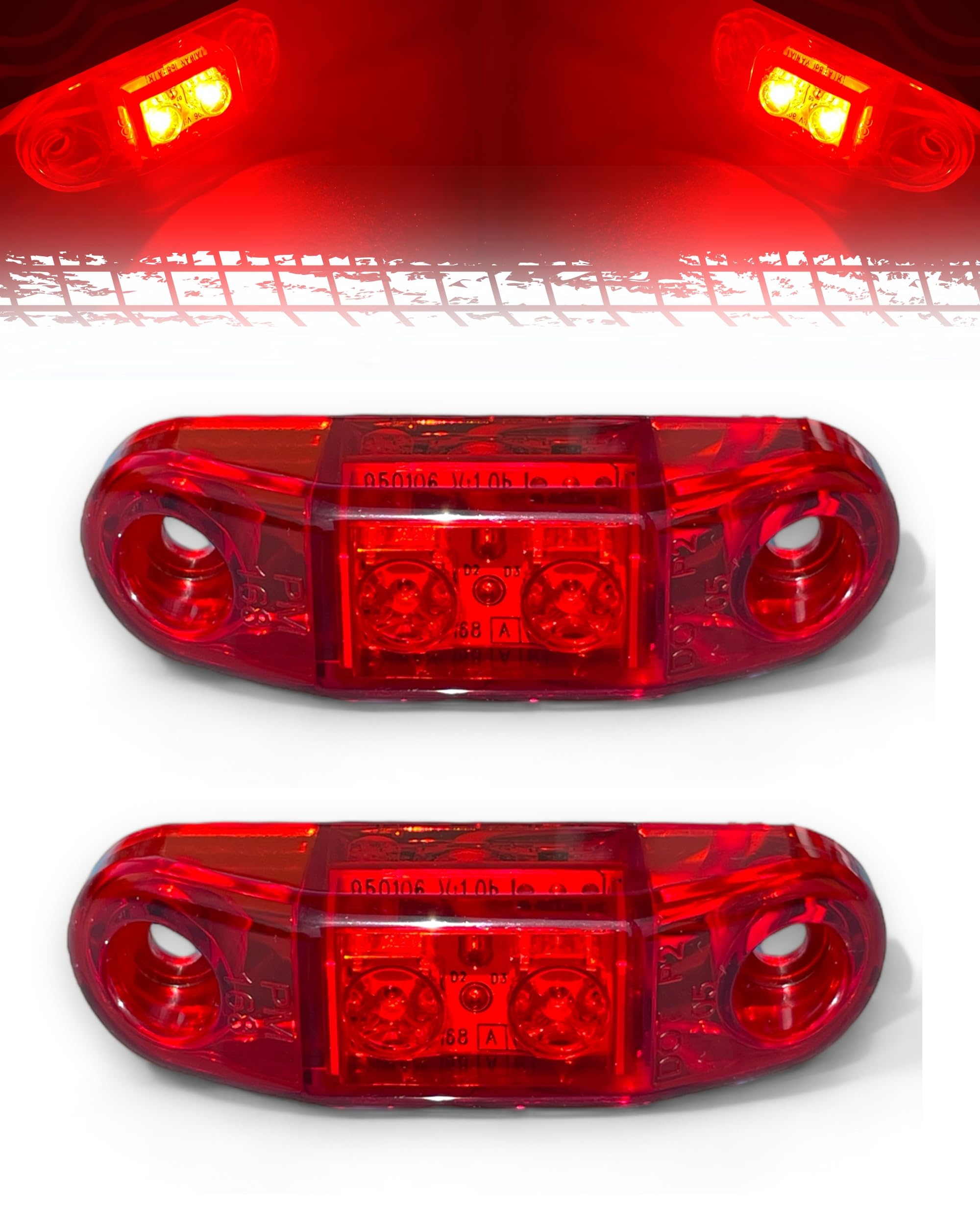Peterson ManufacturingLED Trailer Light Multi-pack (2) 168R Marker Clearance Lights for Utility, RV, Camper, Cargo, Horse, Boat Trailer Lights, Red
