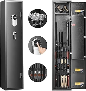 VEVOR 5 Rifles Gun Safe, Rifle Safe with Fingerprint...