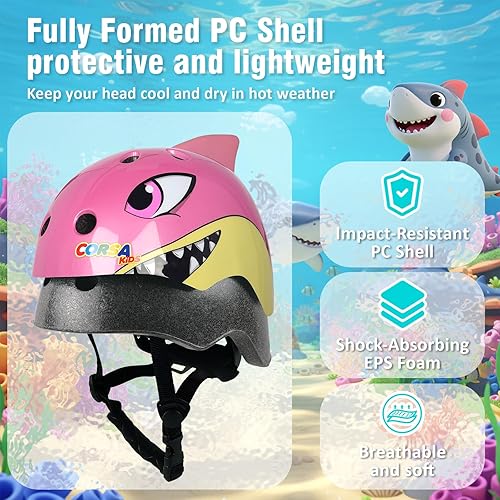 Miniatura 2 de Casco de bicicleta para niños pequeños, ajustable y multideportivo para niños y niñas, 2 tamaños