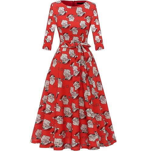 DRESSTELLS Vintage Cocktail Dress for Women, 1950s Tea Party Dresses, Fit Flare Aline Church Dress