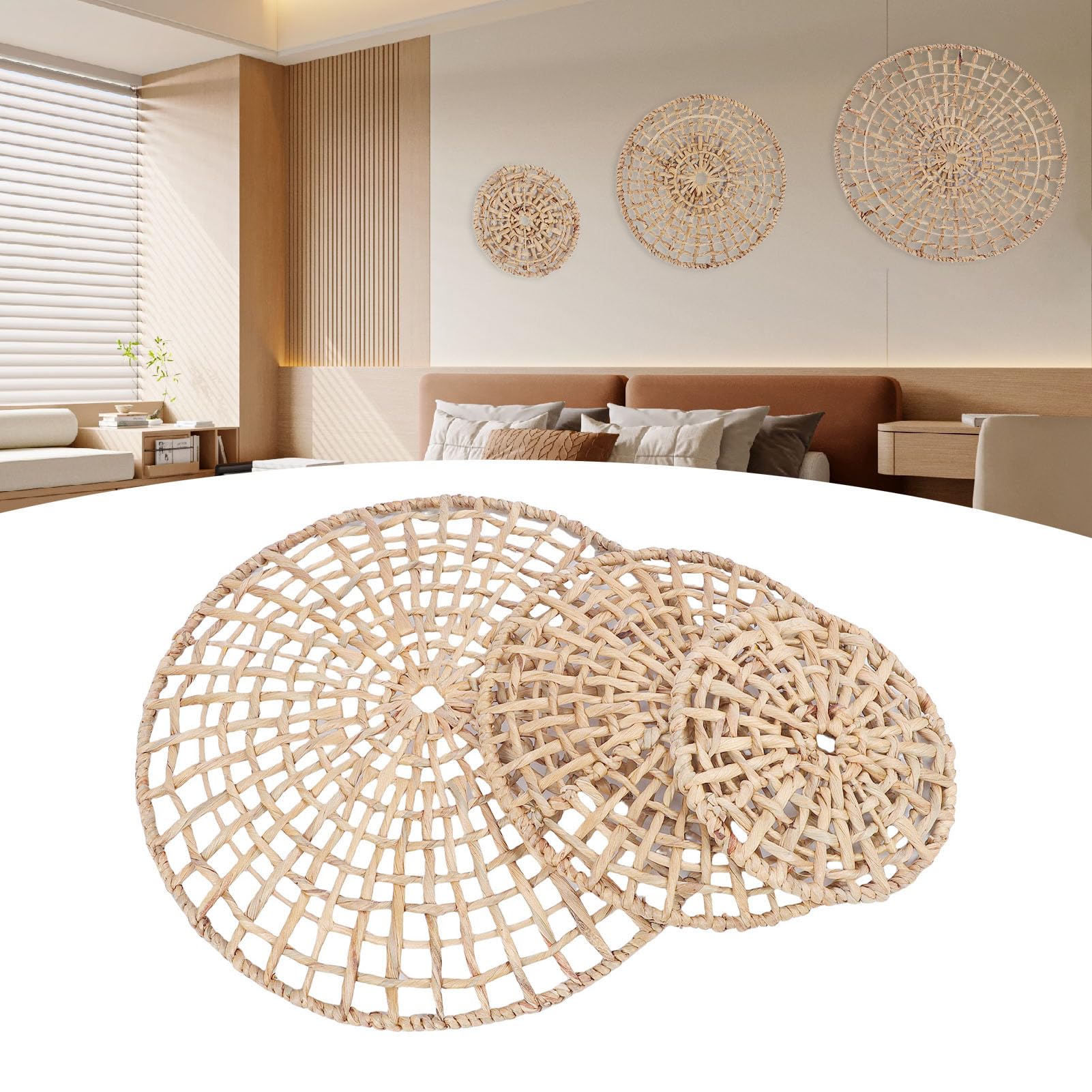 Redonda Redonda de Diseño de Diámetro 3D Adorno 25cm de Pared tejida Ratán Decoración de la Cesta de Pared Diseño de Mimbre Hecho a Mano Único Decoración 3D de Pared de Ratán