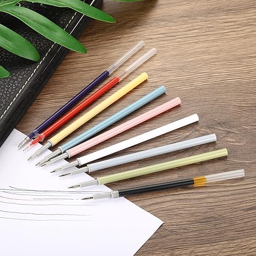 Miniatura 5 de PATIKIL Recambios de bolígrafo de tinta de 0.020 in, color negro, 100 repuestos de bolígrafo de gel reemplazables, punta fina para bolígrafos