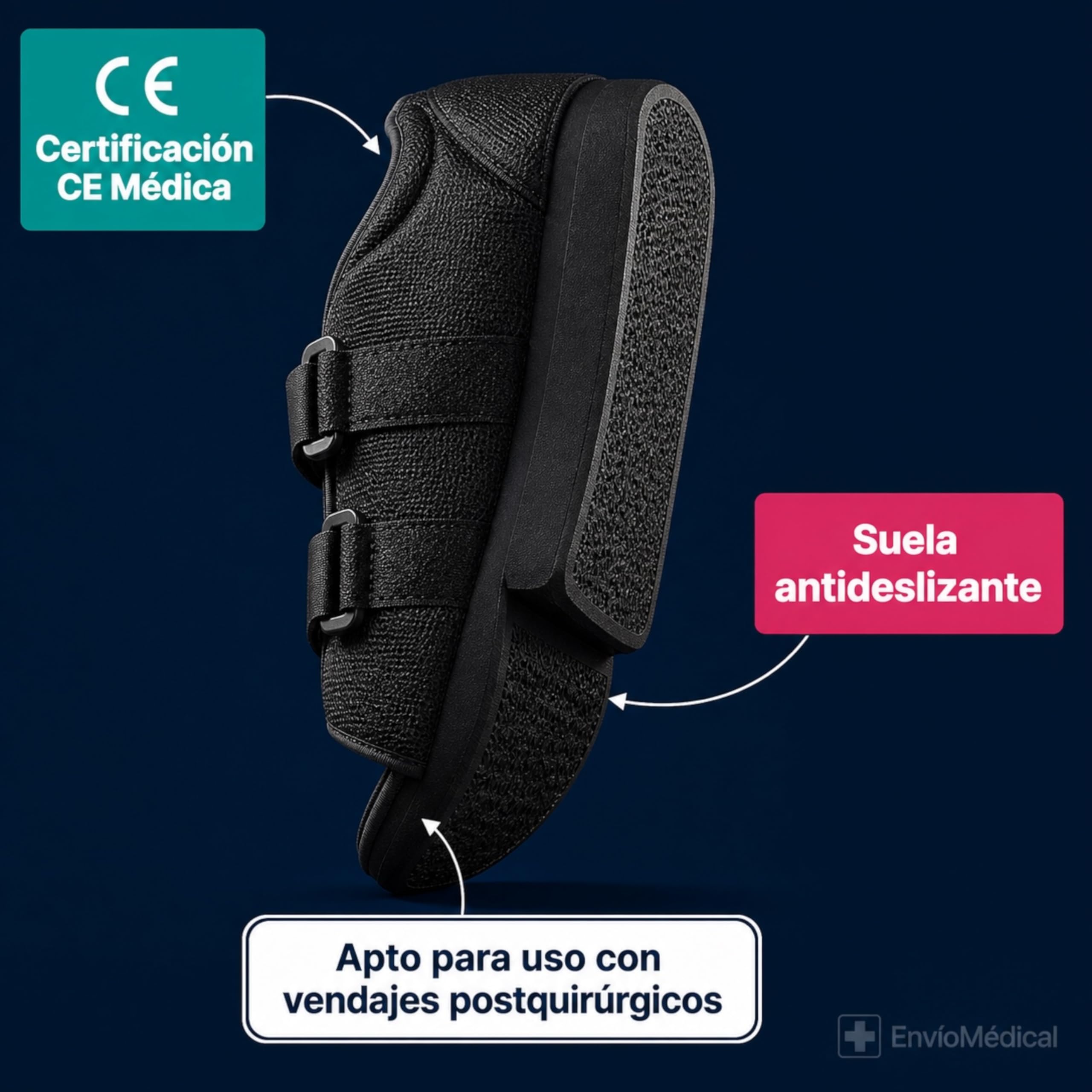 GERCARE Orliman CP02 Zapato Post-Operatorio de Tacón Invertido: Calzado Ortopédico Quirúrgico para Cirugía de Hallux Valgus (Juanetes) y Dedos en Garra, Descarga del Antepie, (Talla 3 (41-42))