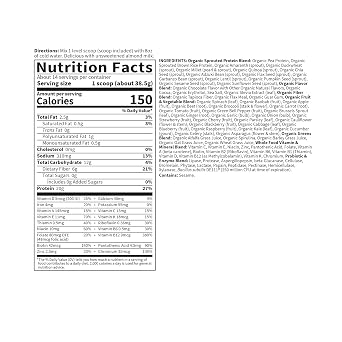 Garden of Life Raw Organic Meal Protein Powder, Chocolate, 14 Servings