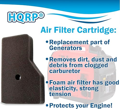 Miniatura 6 de HQRP Paquete de 2 elementos limpiadores y filtros exteriores compatibles con generadores Honda EB2000i, EB2000iT1, EU2000i, EU2000iT1, EU2000iK1,