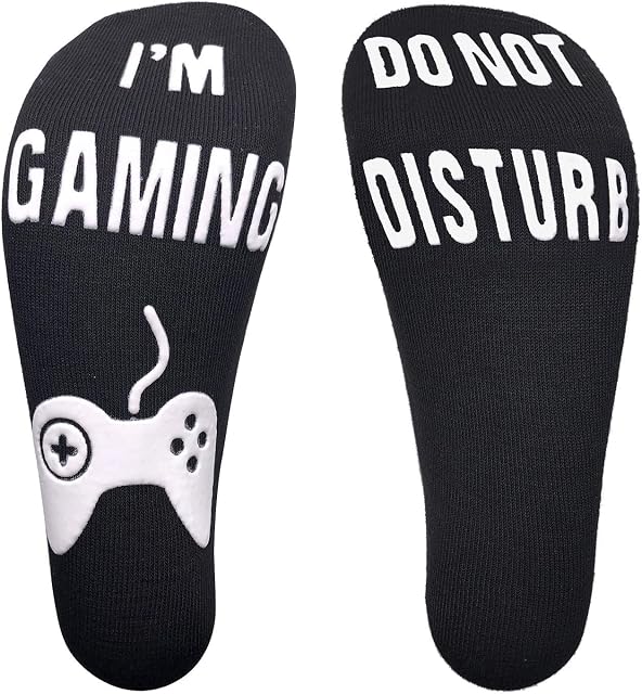 Gamer Socks Gamer Gifts Sock Do Not Disturb, I'm Gaming Novelty Funny Socks Birthday Present Chiristmas Gifts Funny Mid Calf Socks For Game Lovers Christmas Men Women Unisex, Short
