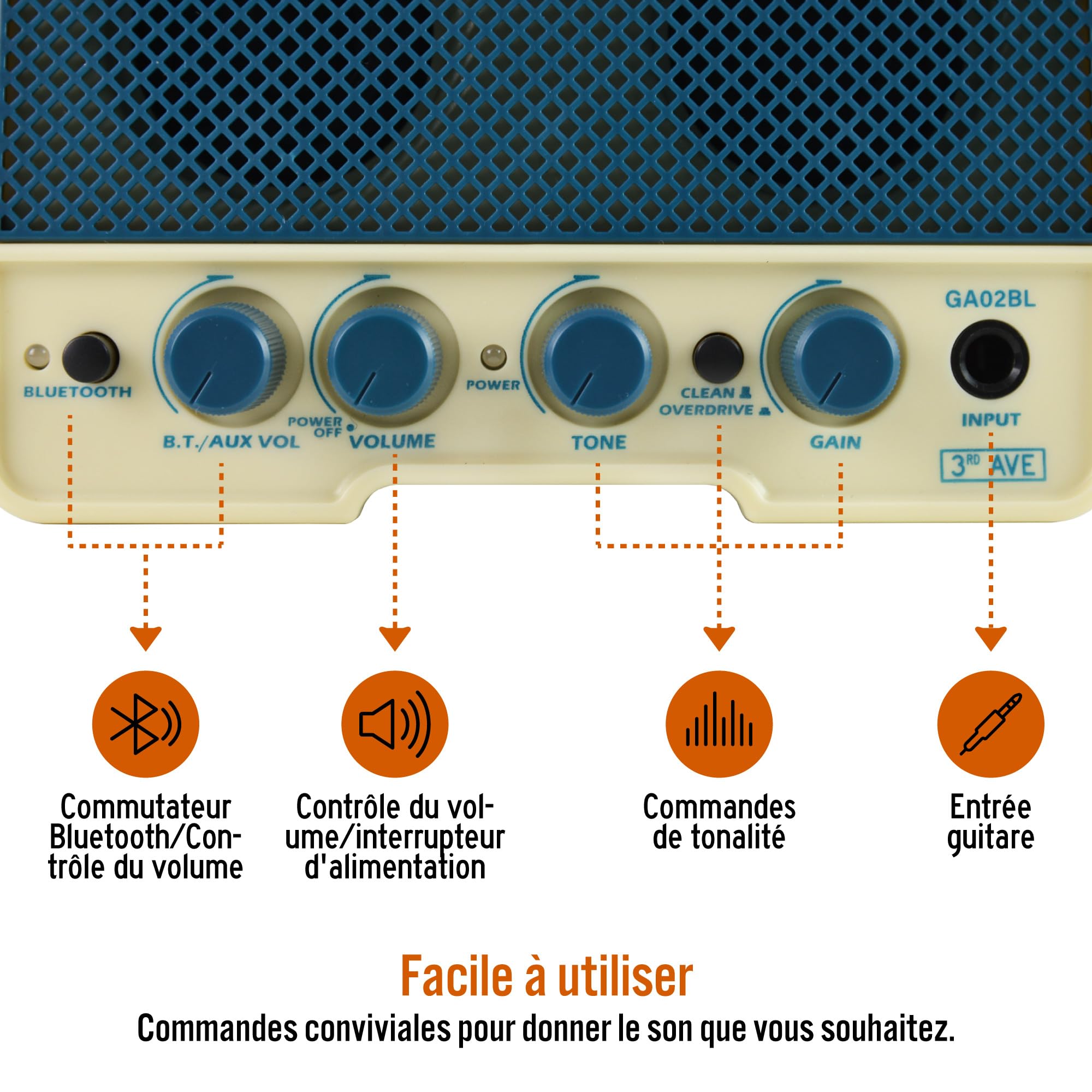 3Rd Avenue Mini Guitar Amplifier/Bluetooth Speaker