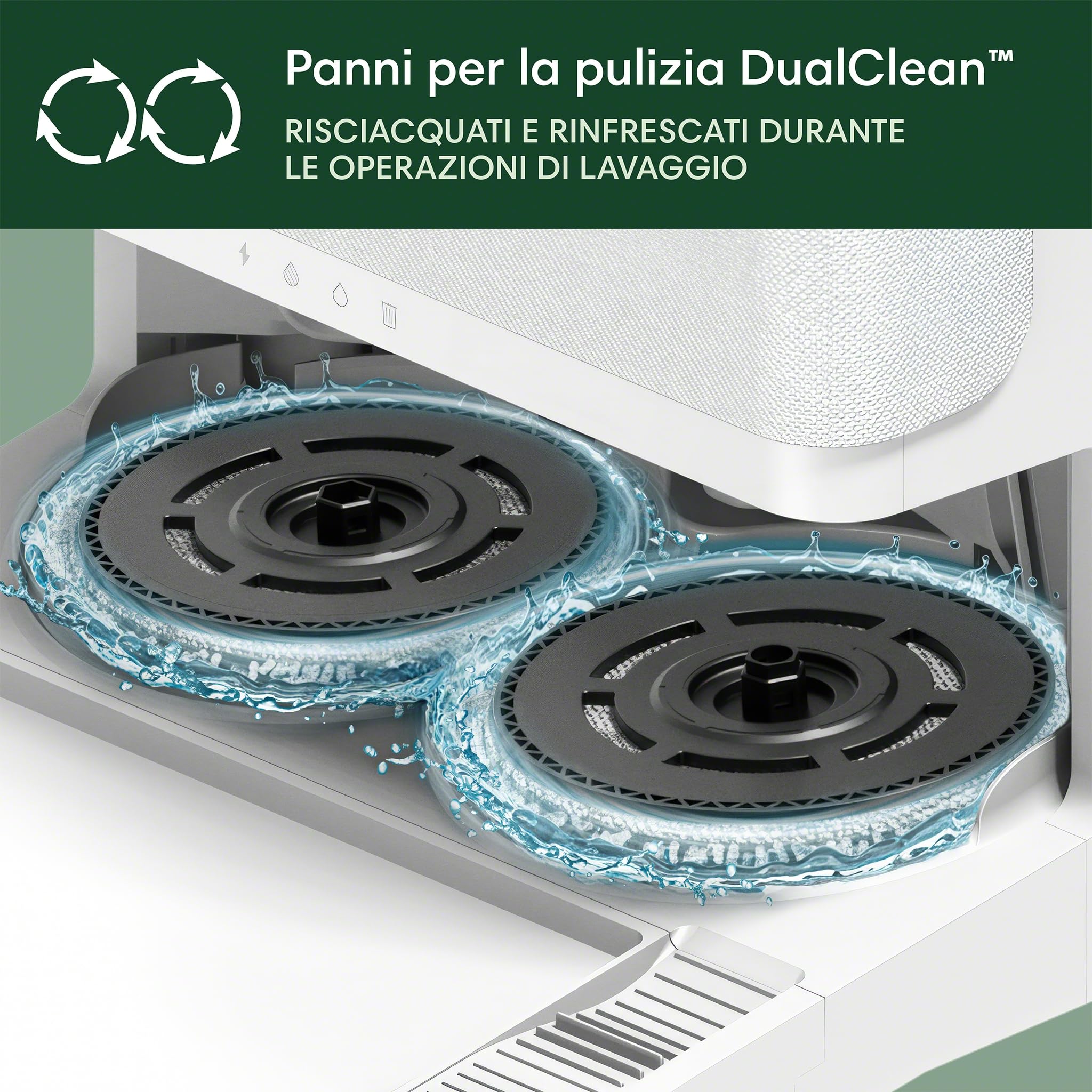 iRobot Roomba Plus 505 Combo + Stazione AutoWash, Robot Aspirapolvere Lavapavimenti, ClearViewPro LiDAR,DualClean,SmartScrub, Riconoscimento Oggetti, Pulizia a Zone, Controllo Vocale e App, Bianco