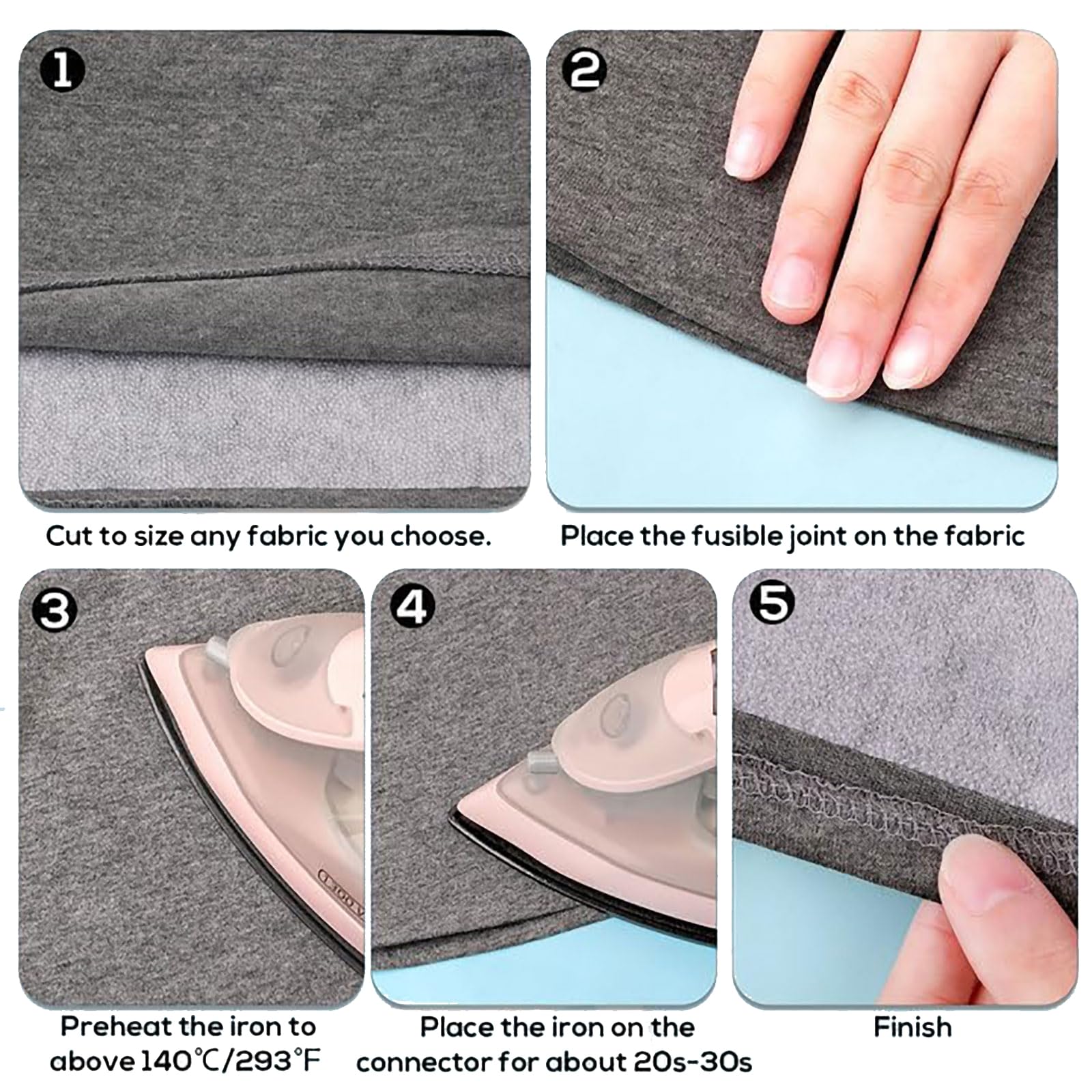 Interfodera Vliesofix Termoadesiva - 1m X 90cm Per Cucito E Rinforzo Tessuti - Foto 11