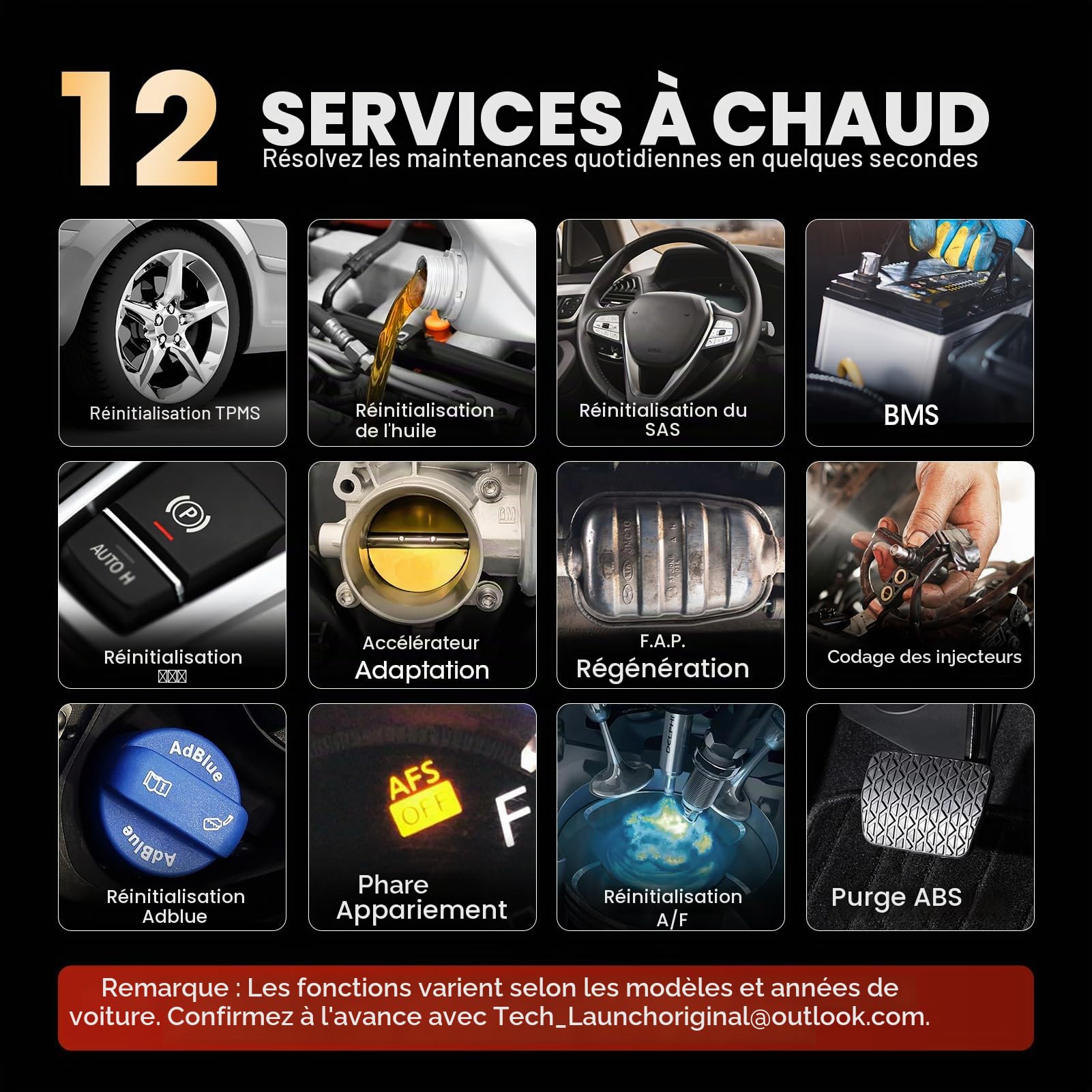 Launch CRP129X V2.0 Valise Diagnostic Auto, Diagnostic Voiture Multimarque,12 Service,ABS SRS Transmission Moteur Outil de Scan Autovin FCA Autoauth