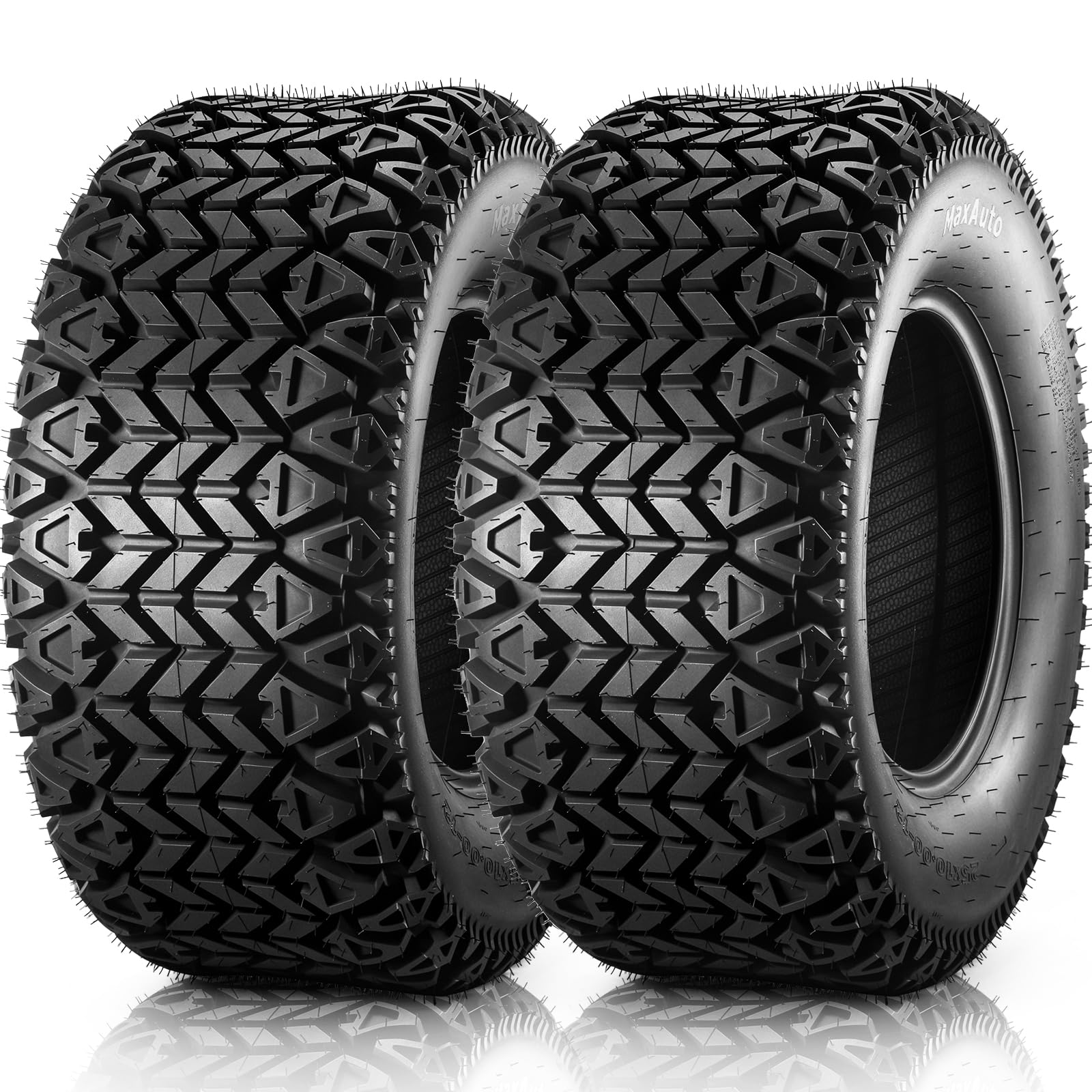 MaxAuto 25x10-12 Hilly Lawn ATV Tires Set of 2
