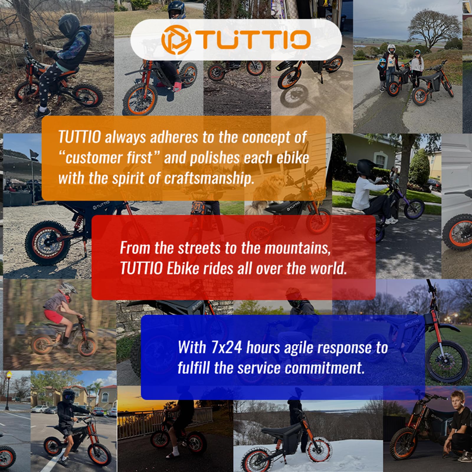 Tuttio Soleil01 Electric Dirt Bike 3000W 40MPH 200NM Off Road Ebike | 48V 21AH Battery 45Miles 1412 Fat Tire Electric Mountain Bike Full Suspensions E-Motorcycle For Adults Teens product thumbnail 8