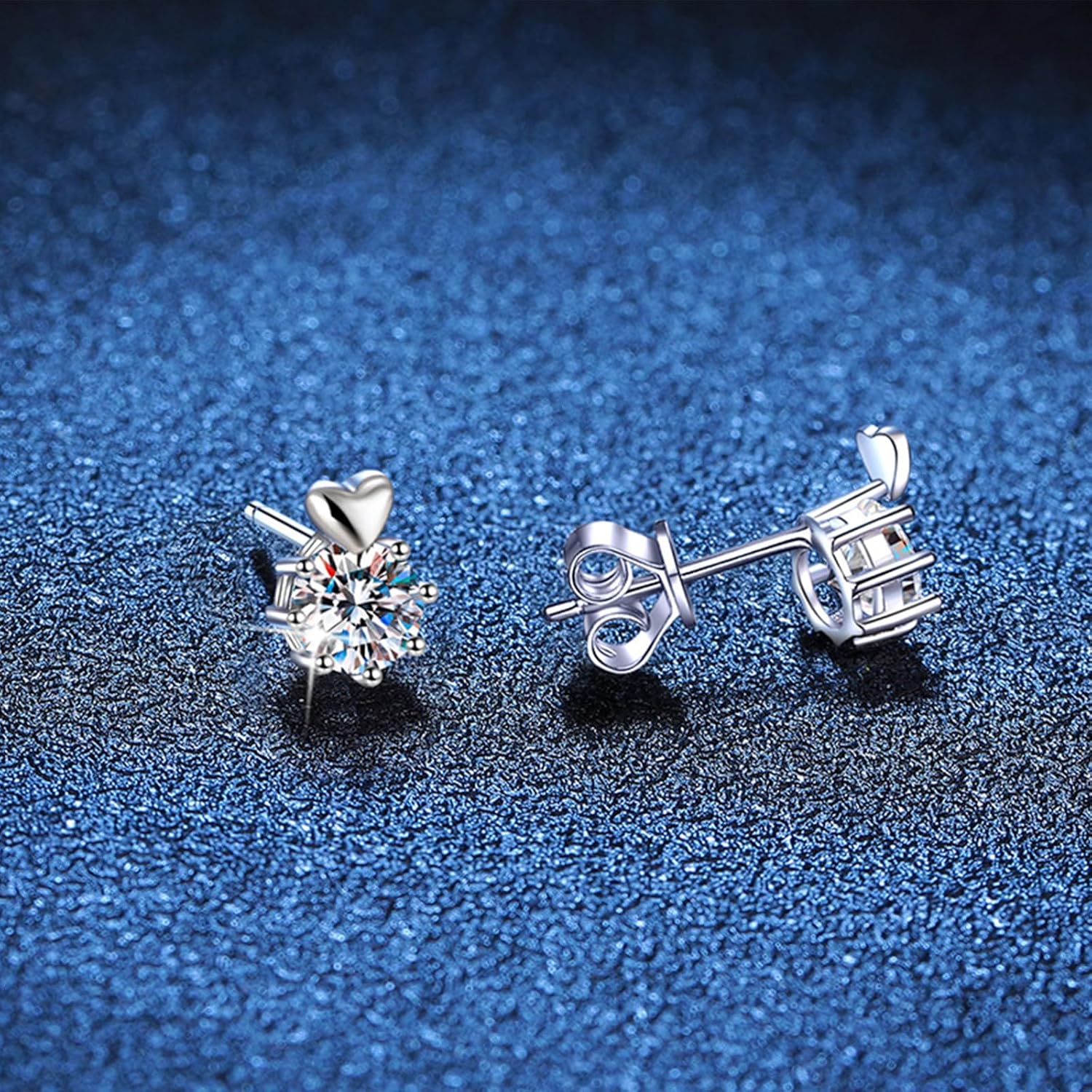 Moissanite Earrings for Women 0.6-1.0 Cts Diamond 925 Sterling Silver Studs Jewelry Gifts for Women Wedding - Image 5