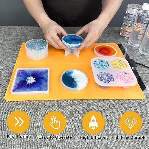 Miniatura 2 de Kit de 26 alfombrillas de calefacción de resina máquina de curado de resina epoxi para moldes de resina acorta el tiempo de curado kit de resina