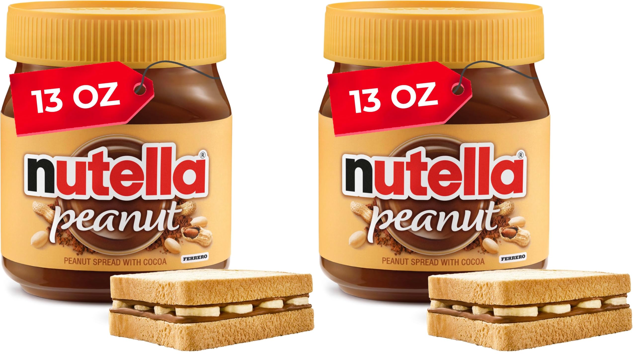 Peanut Spread With Cocoa by Nutella – Full (Pack of 2), Brown, Pack of 2