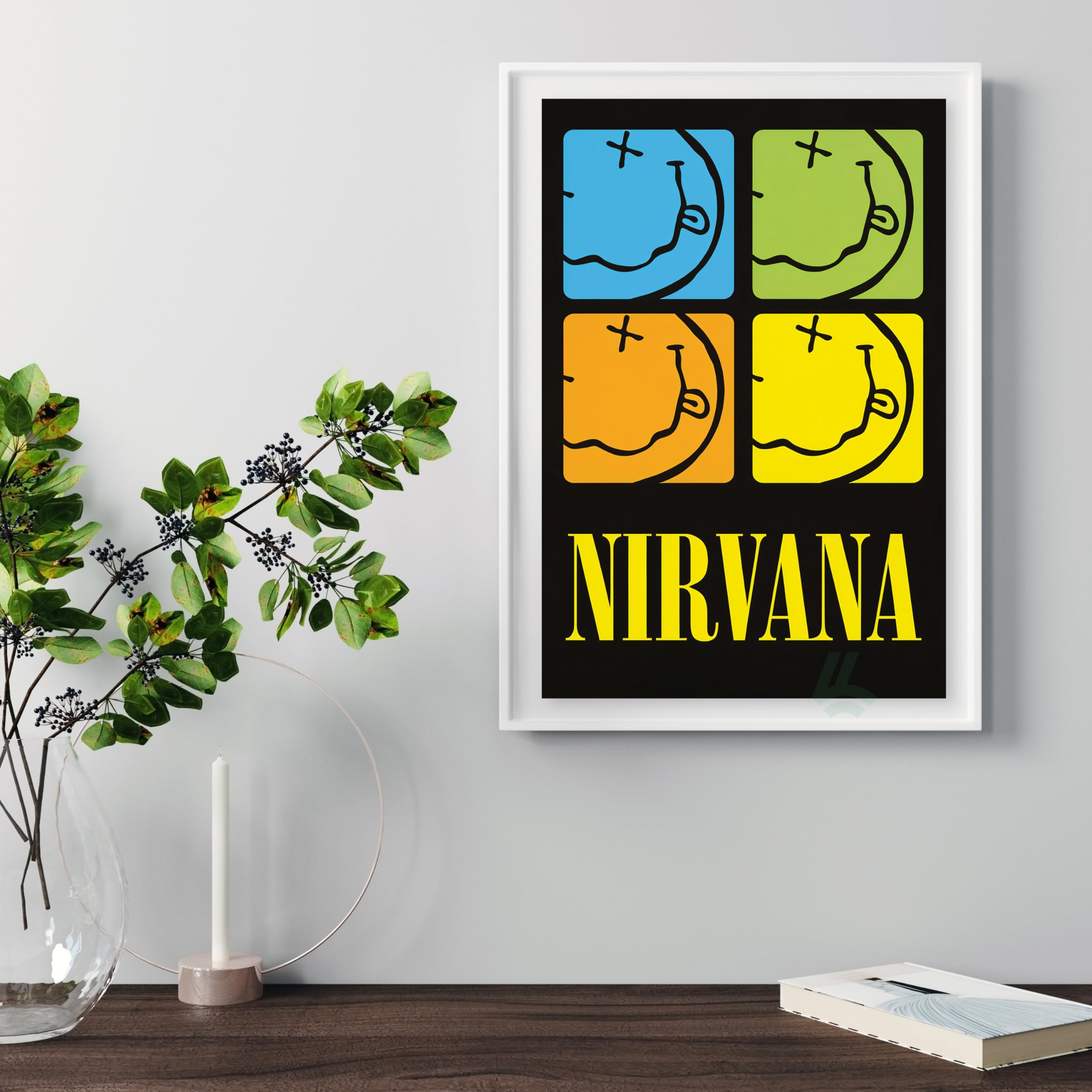 NIRVANA 90’s vintage poster cobain Nirvana Poster, Kurt Cobain Grunge Music Legend, 90s Rock