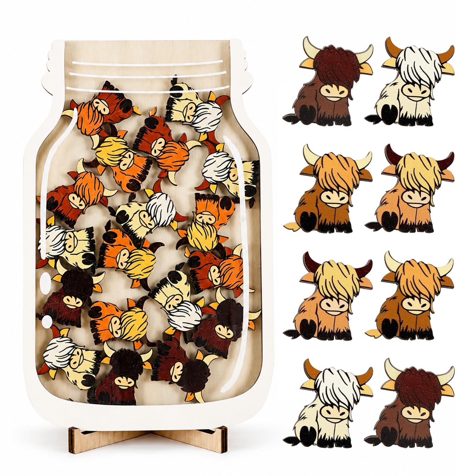 Reward Jar for Boys, Highland Cow Jar Good Behaviour Chart for Children