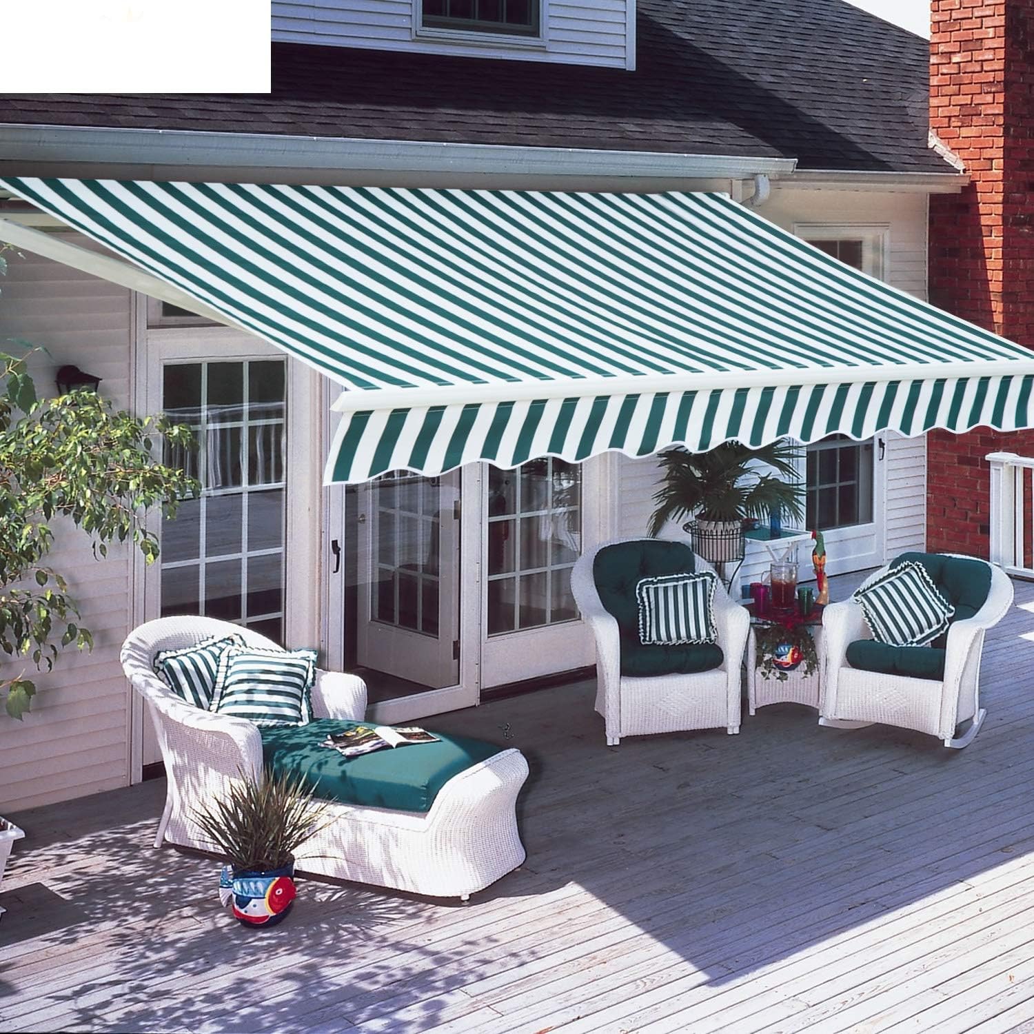 Diensweek Patio Awning Retractable, 12'x10' Fully