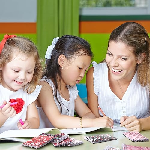 Miniatura 7 de Zonon Mini bloc de notas para el día de San Valentín, mini bloc de notas de corazón diminuto, cuadernos en espiral, para profesores, estudiantes,