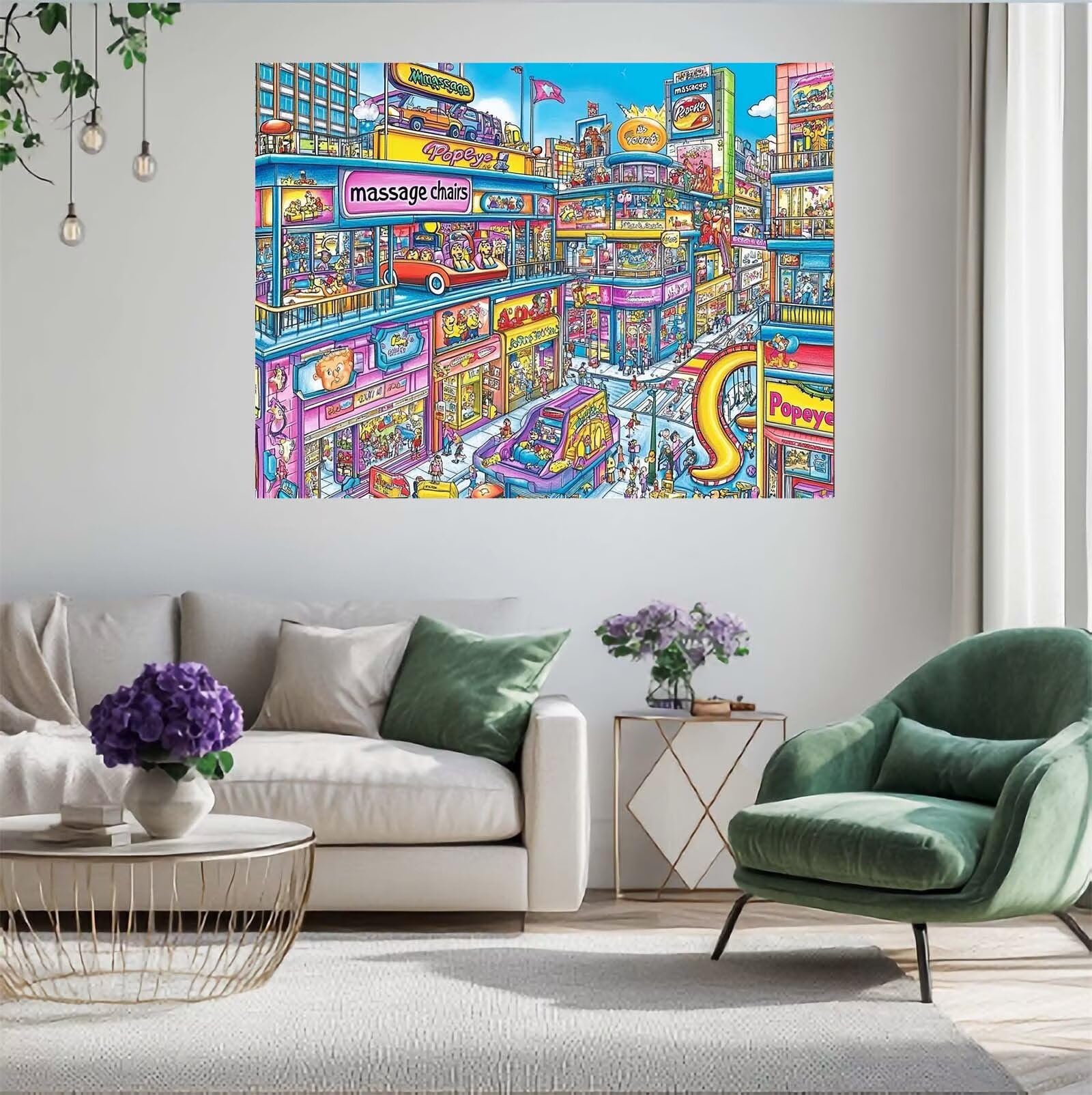 New York Puzzle 2000 Pezzi Adulti, 5D DIY Puzzle Strada Pattern Design con Confezione Regalo per Regalo Donna, Attività Famiglie Impegnative Principianti per Home Wall Bedroom Decor 99 x 70 cm -939Y