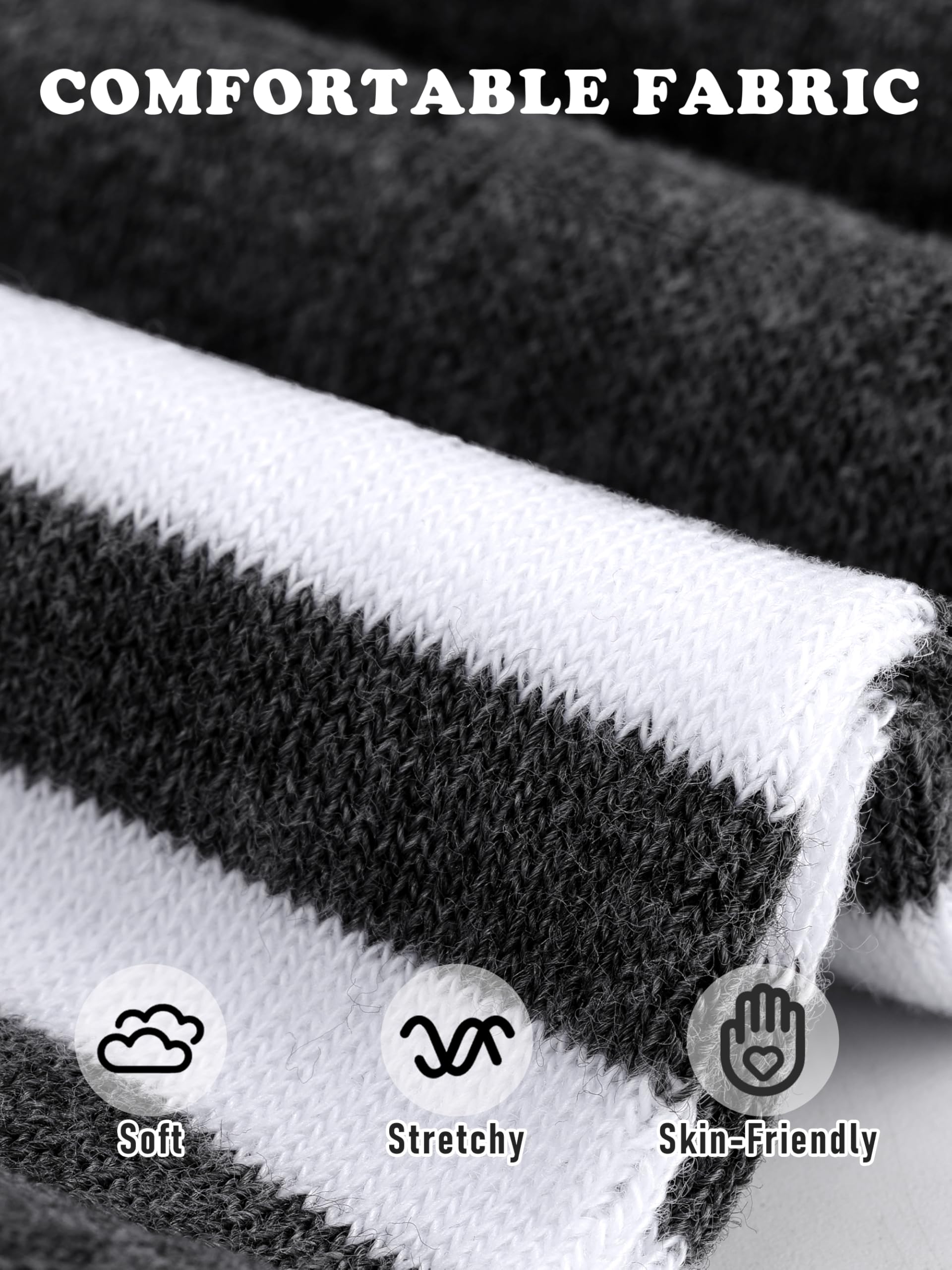 Aneco 6 Pairs Over Knee Thigh Socks Knee-High Warm Stocking Women Boot Sock Leg Warmer High Socks for Daily Wear, Cosplay