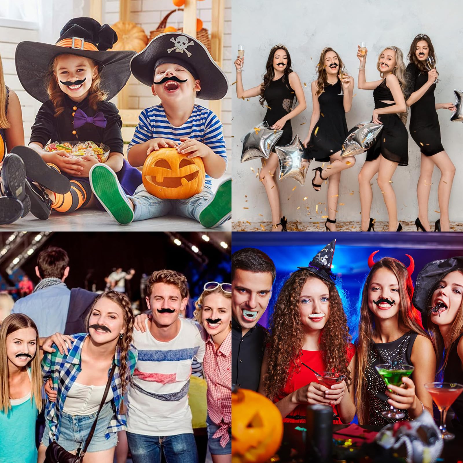 51-teiliges Fake Bart Set Mit Augenbrauen - Perfekt Für Karneval Und Kostümpartys