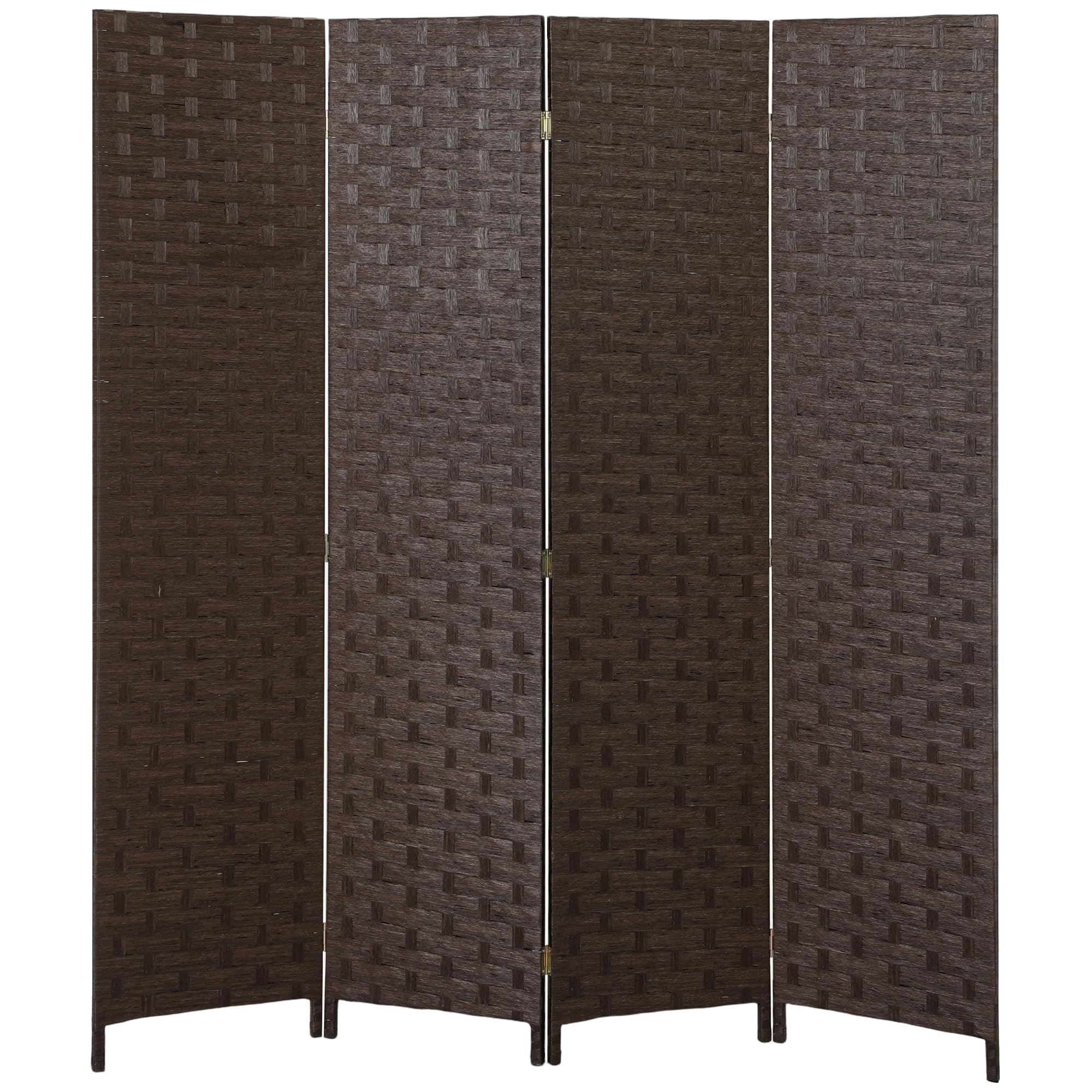 Homcom 4 Panel Folding Room Divider, Privacy Screen With Panels, Dark Brown