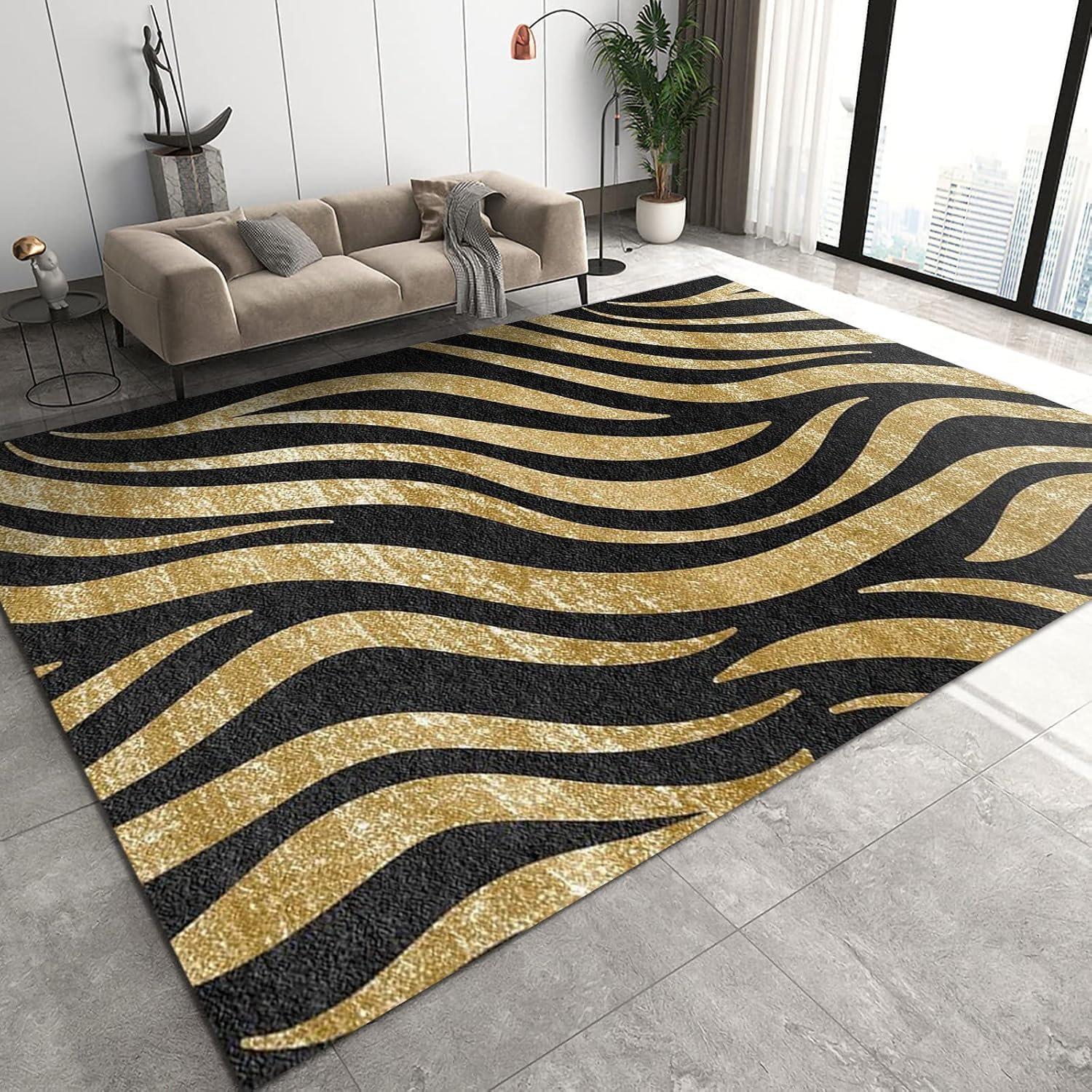 Tapis de sol 3D abstrait décoration moderne pour salle à manger et chambre
