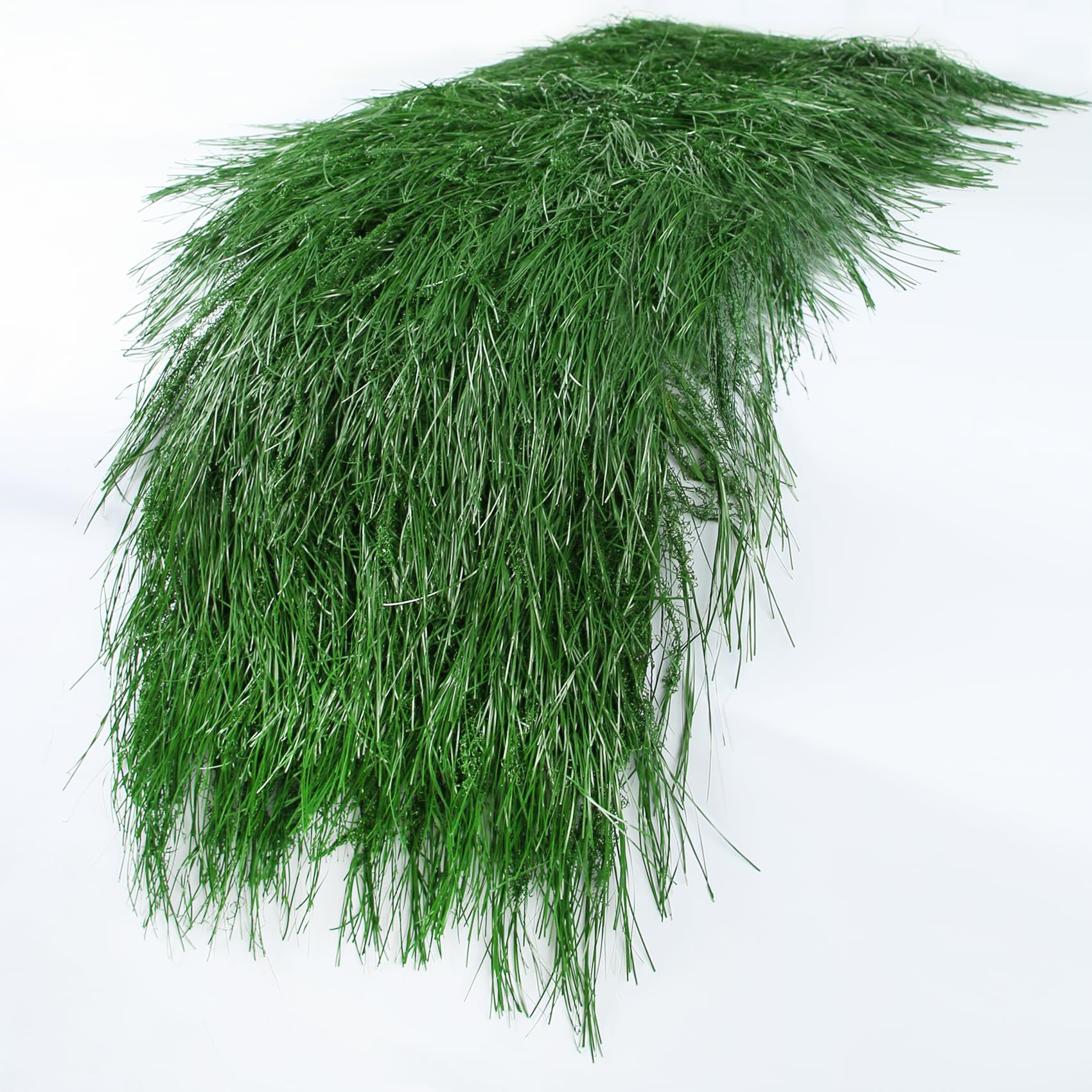 XLX TURF Tropical Grass Table Runner, Dark Green Artificial Thatch for Tiki Bar, Hawaii, Wedding, Birthday Party, DIY Crafts 15.74" x 48“