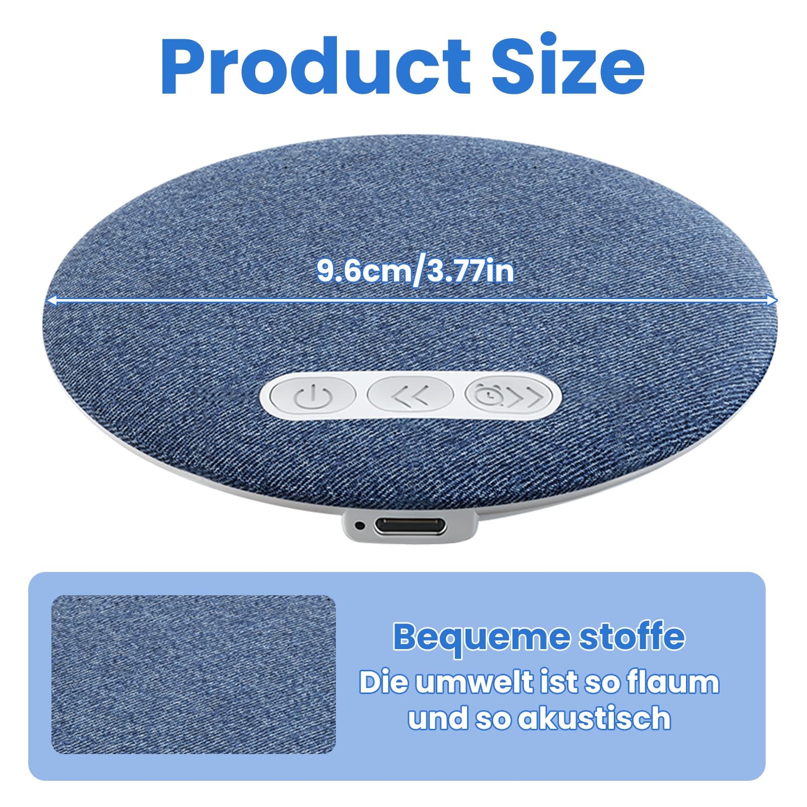 Altavoz Bluetooth para Almohada – Mini Altavoz Portátil para Colocar Bajo la Almohada, ideal para Dormir, con Función de Temporizador y Ruido Blanco – Altavoz para Quienes Tienen el Sueño Profundo — view 7