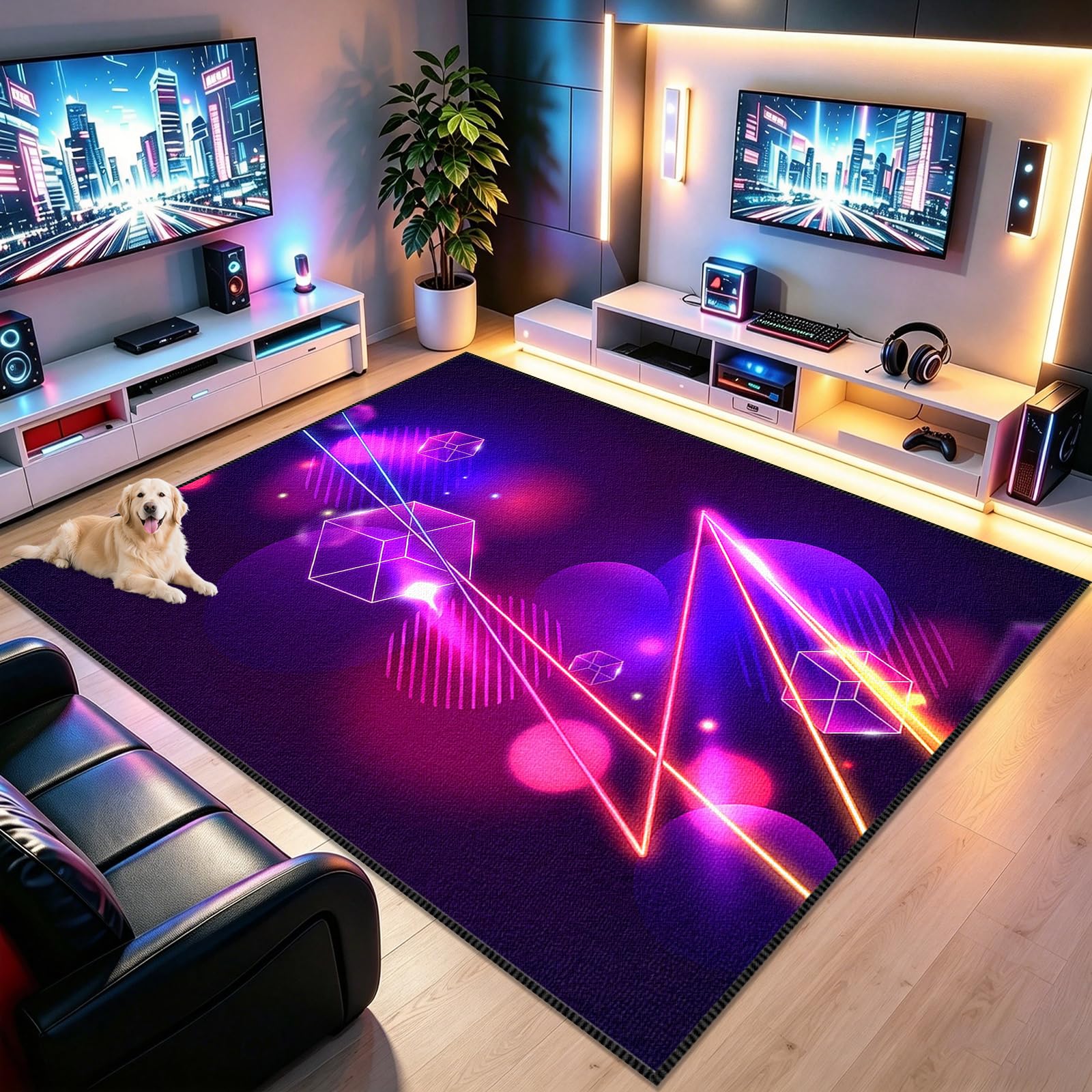 Voxirum Gaming Rug for Boys Bedroom Gift Non-Slip Gaming Area Rug Carpet Decorative Floor Mat for Playroom Bedroom Living Room Decor Gaming Area Rugs Boy Rug with 3D Printed Kids Gamer Rug 50 x 80cm