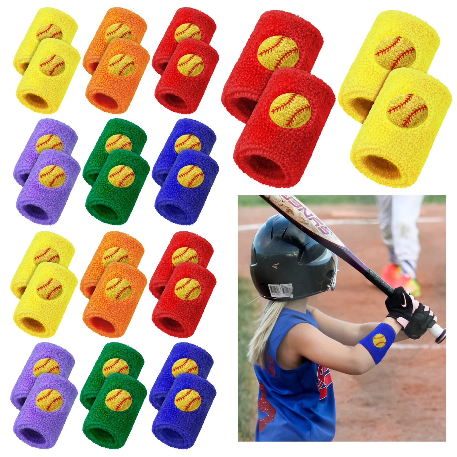 Amazon.co.jp: ソフトボールスポーツリストバンド 子供用 カラフルな