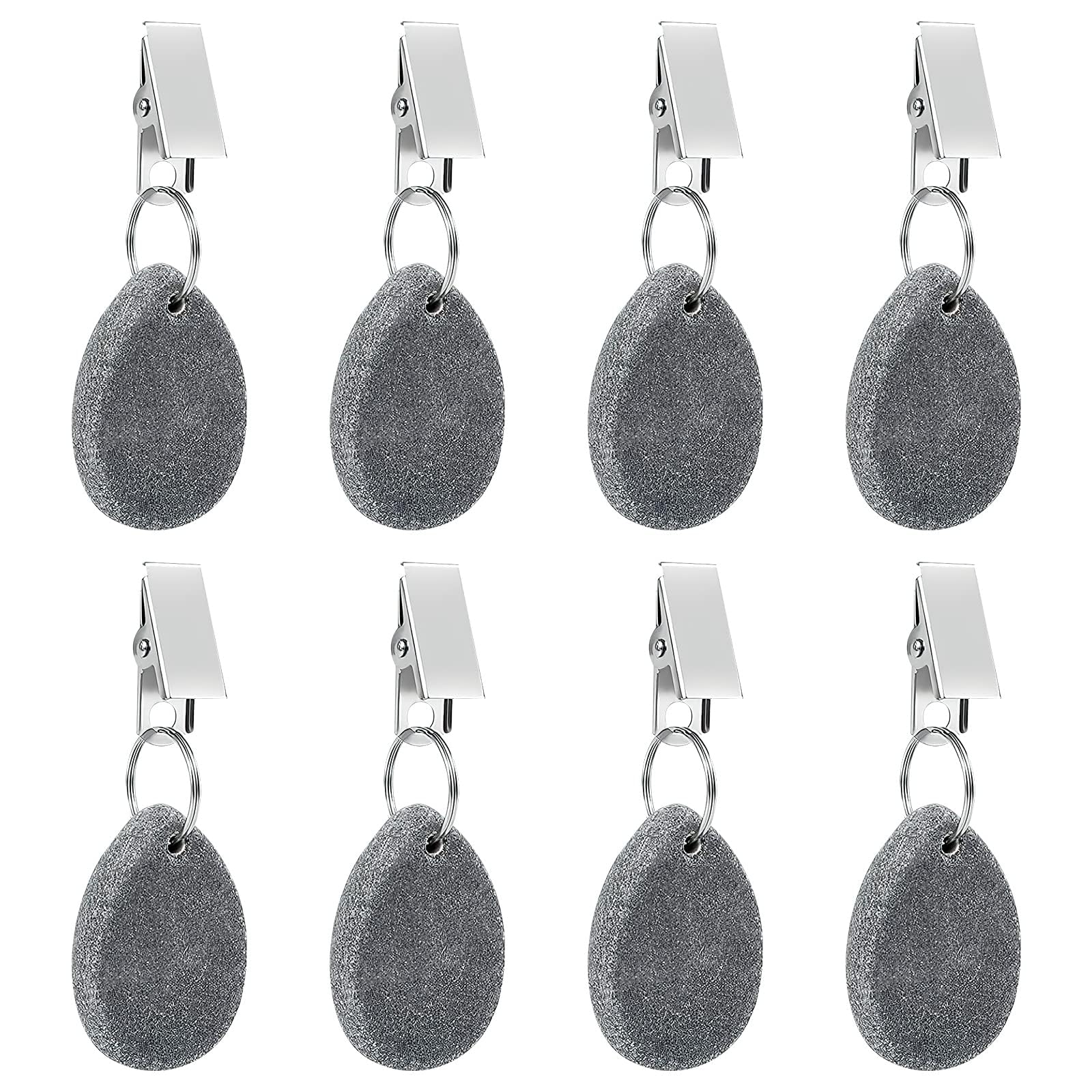LustLocke Tischdeckenbeschwerer 12 Stück - Naturstein Mit Klammer Für Garten & Picknick