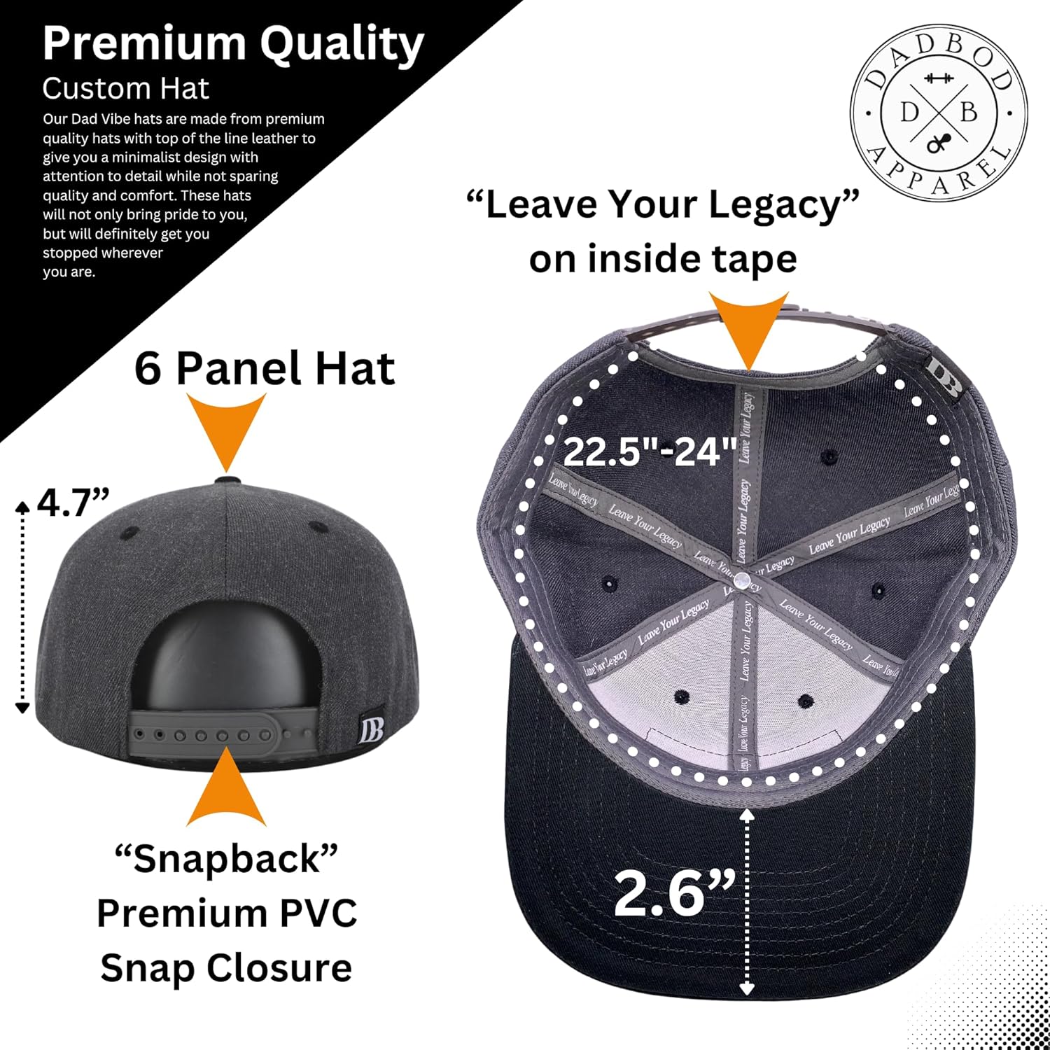 DadVibes Dad Hat - Snapback Baseball Cap Mens Leather Patch - Image 3