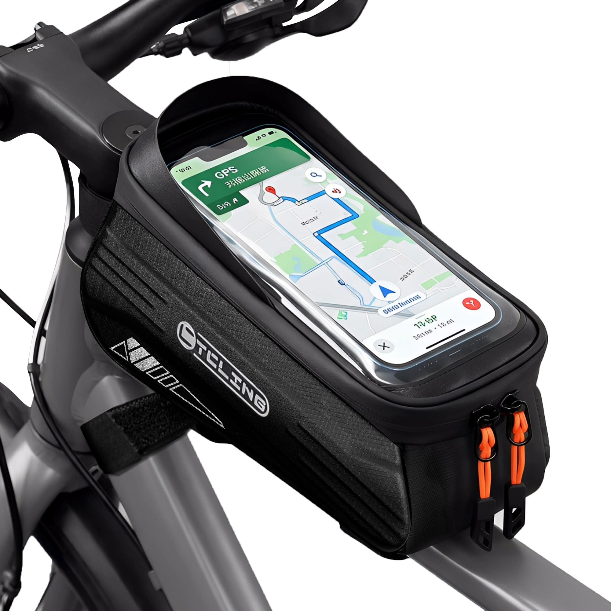 Kinetrail Bike Phone Bag with TPU Sensitive Touch, Waterproof Top Tube Bicycle Front Fram…
