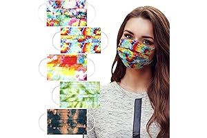 50PCS Unisex Disposable Tie Dye Face Masks for Adults