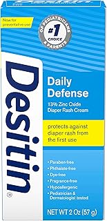 Best Desitin Daily Defense Baby Diaper Rash Cream with 13% Zinc Oxide Barrier Cream to Treat, Relieve & Prevent diaper rash, Hypoallergenic, Dye-, Phthalate- & Paraben-Free, Travel Size, 2 oz Reviews