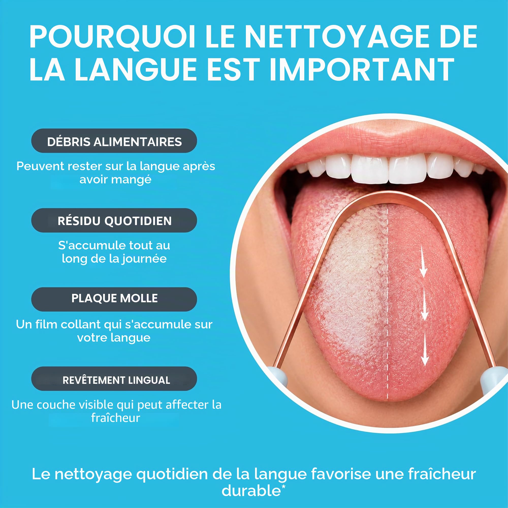 Dr Tung's Grattoir à langue en cuivre