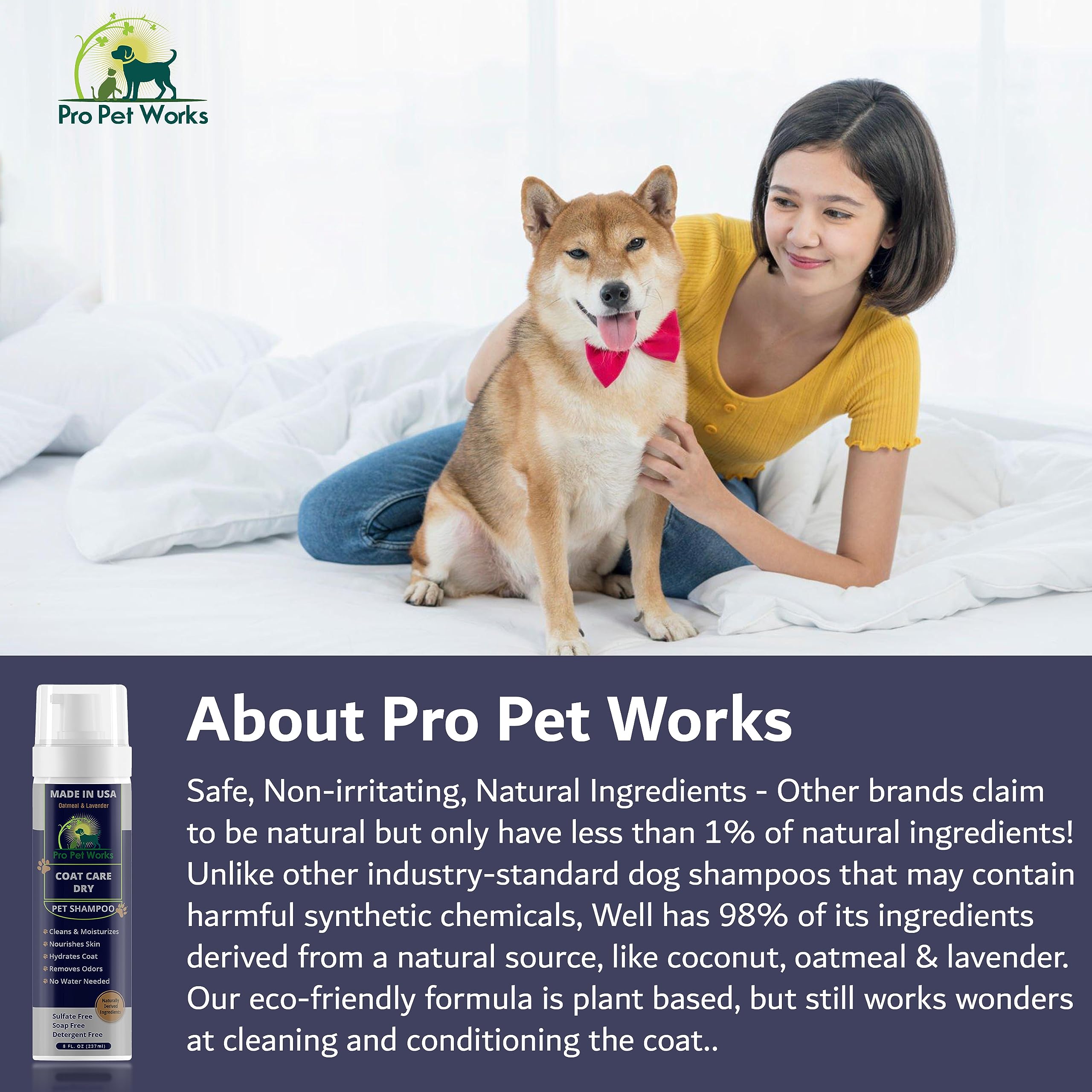 5 In 1 Waterless Dry Dog Shampoo Oatmeal Lavender8oz No