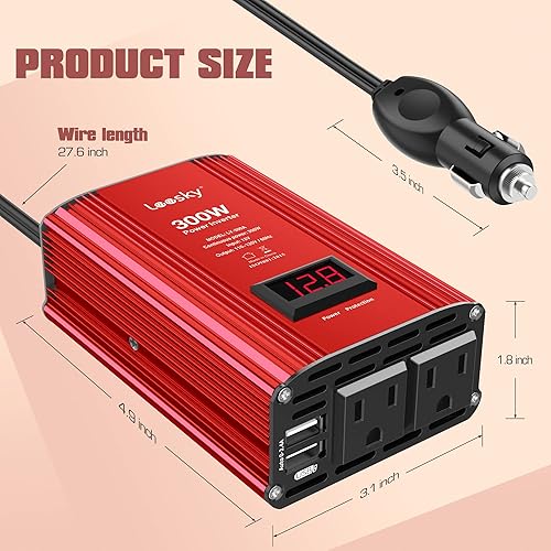 Miniatura 29 de Inversor de corriente de 3000 W, 3000 W, 12 V CC a 110 V, 120 V, inversor de CA para automóvil, energía solar al aire libre, hogar, RV, camión