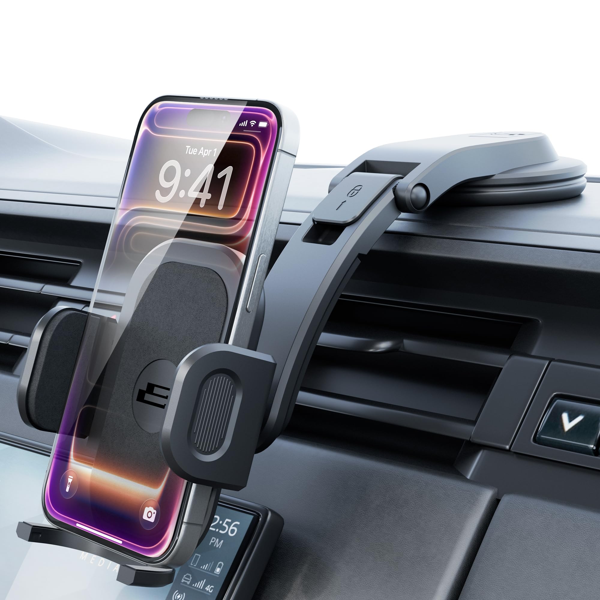 Bracketron TripGrip Low-Profile Dashboard Car Phone Holder Mount One-Click Expandable Phone Holders for Your Car for All Smartphones