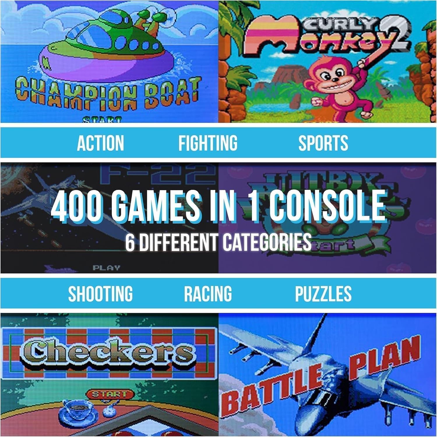 Console Portatile con Giochi Arcade | Mini Console di Giochi Retrò | 400 giochi in 1 | Portatile ogiochi Classici regalo natale | Super Console Retrò Game per Bambini e Adulti | NERO