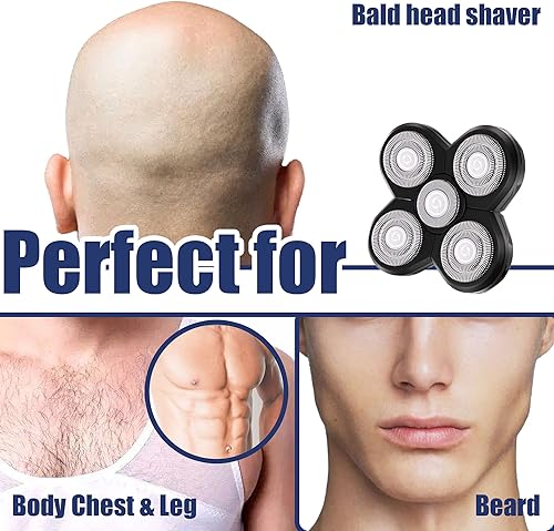 Miniatura 5 de Afeitadoras de cabeza 5D para hombres calvos, cabezales de repuesto para afeitadora de cabeza, afeitadoras de cabeza calva para hombres, reemplazo
